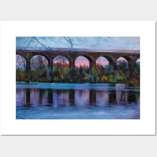 Viaduct at Reddish Vale Country Park Posters and Art